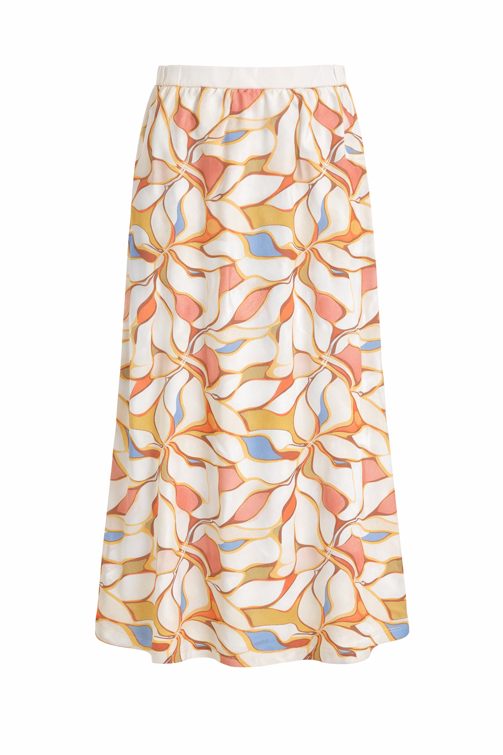 Vibrant Print Cotton Blend Wrap Style Long Summer Skirt