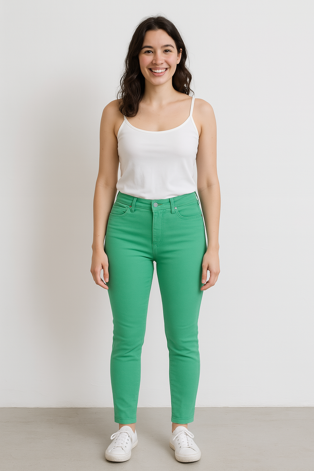 Super Stretchy Slim Leg Mid Rise Trousers