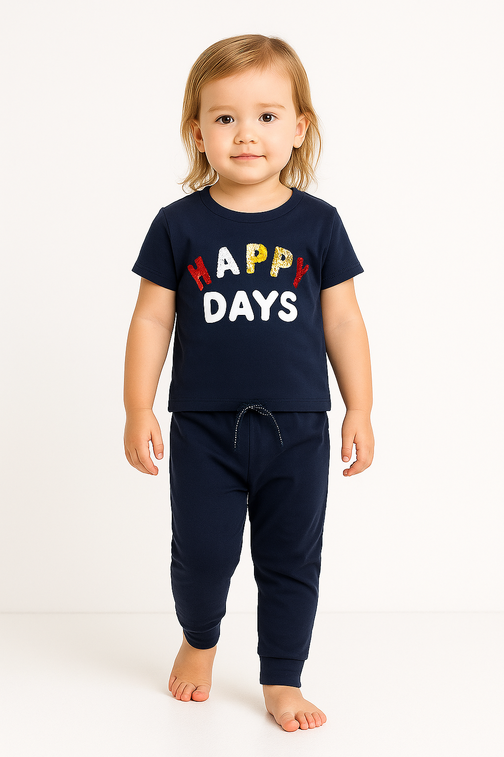 Toddler Girls' Applique Slogan Pyjama Set