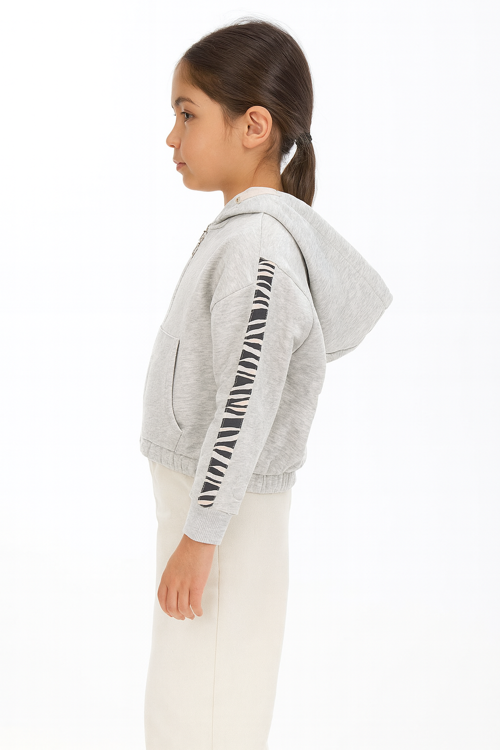 Kids' Grey Zip Up Hoodie