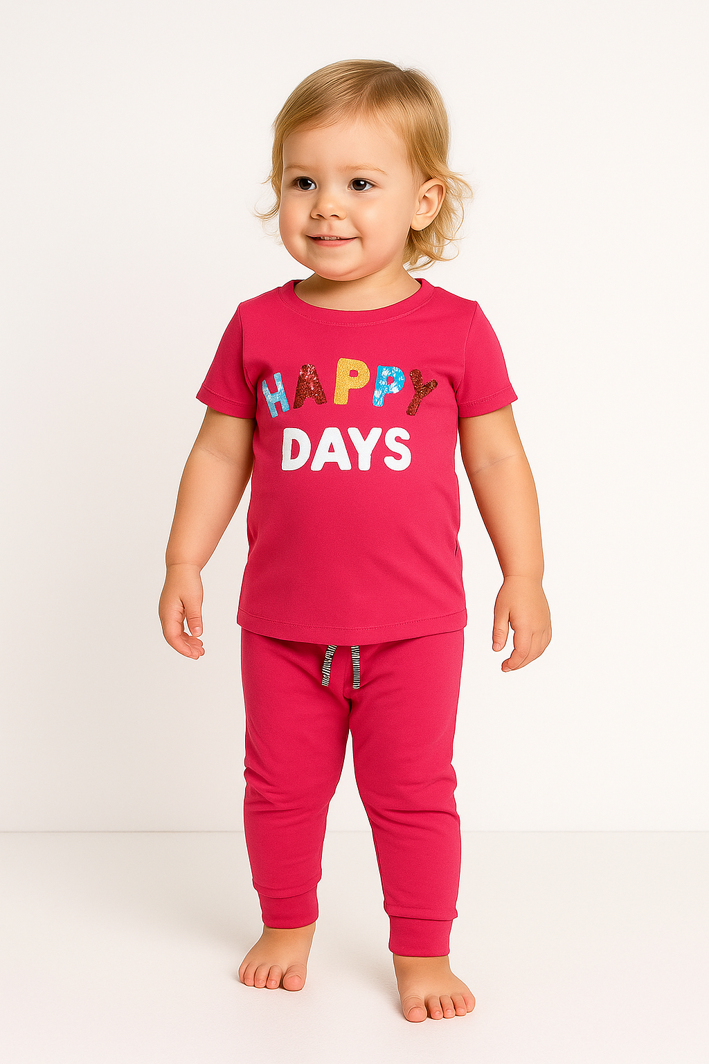 Toddler Girls' Applique Slogan Pyjama Set