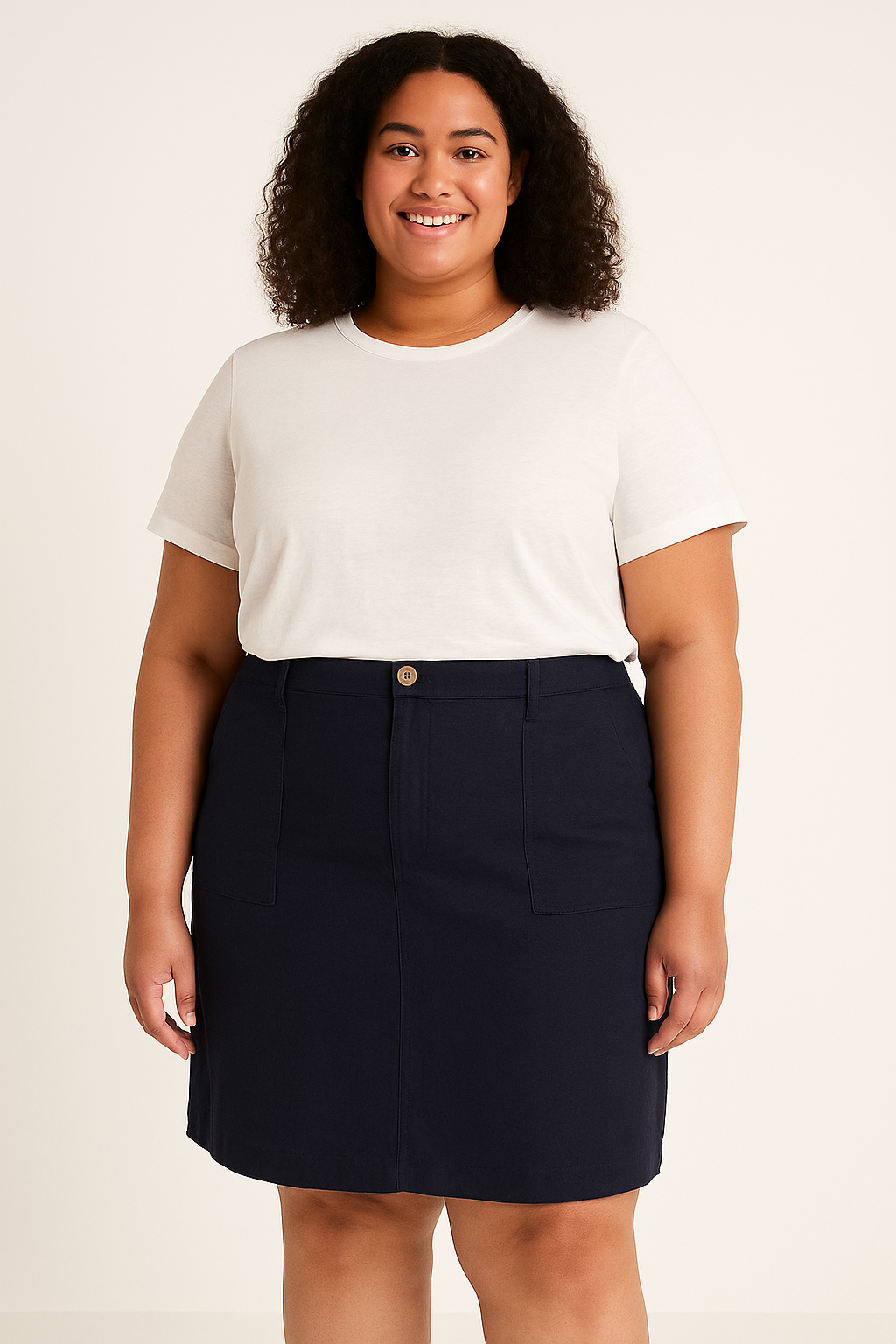 Large Pocket Linen Short Skirt