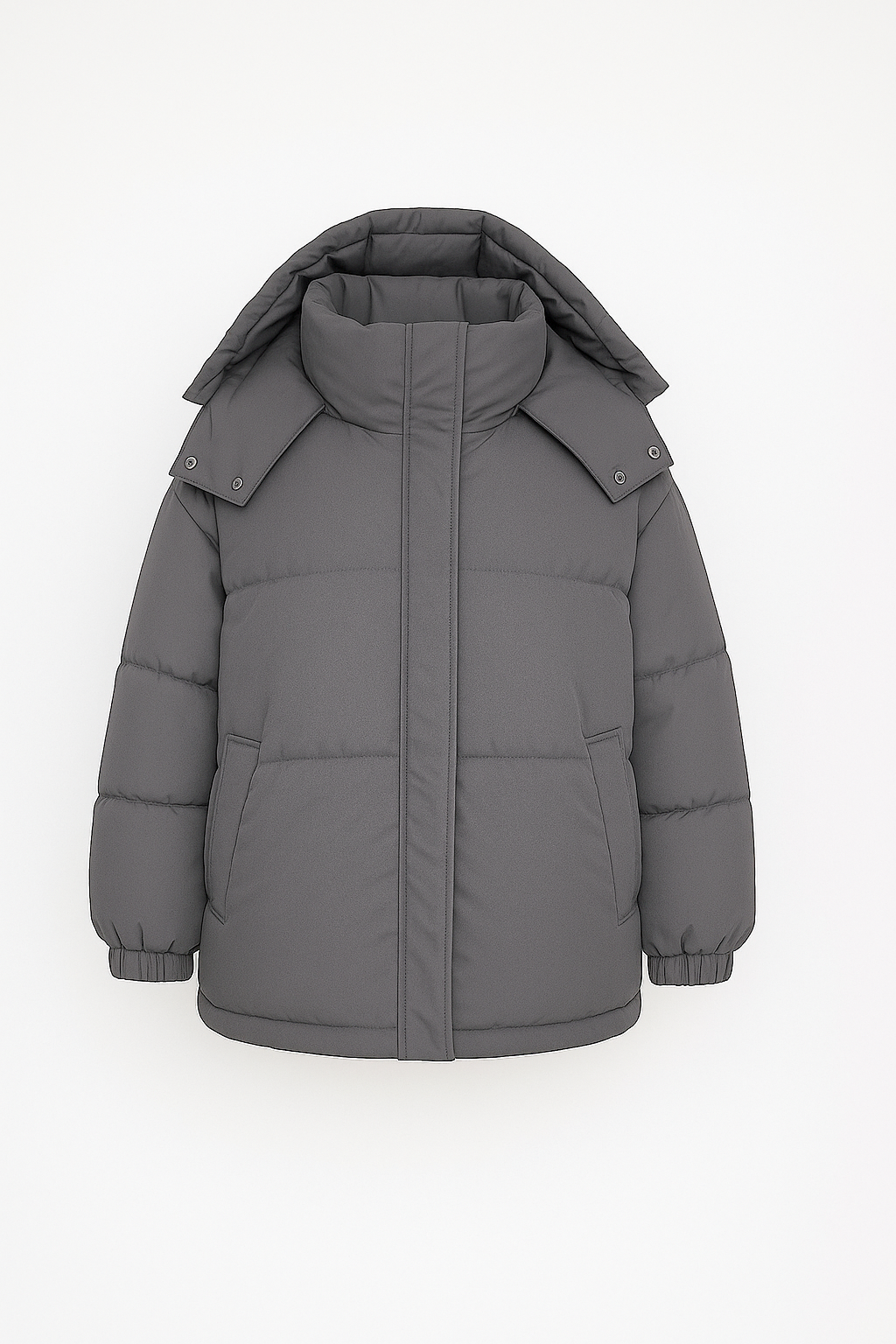 Relaxed Fit Hip Length Padded Hooded Puffer Jacket