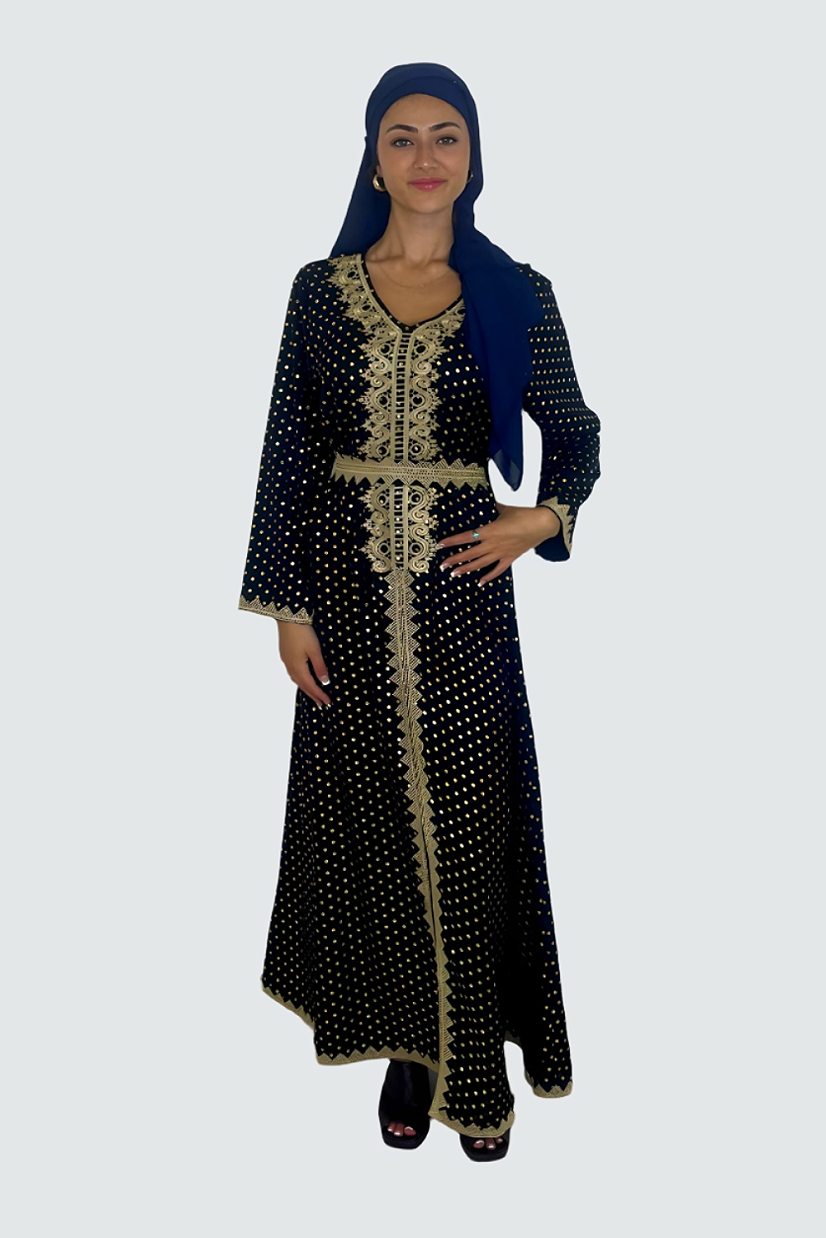 Embroidered Moroccan Style Traditional Celebration Dress