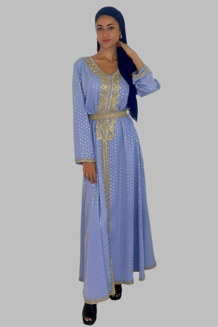 Embroidered Moroccan Style Traditional Celebration Dress