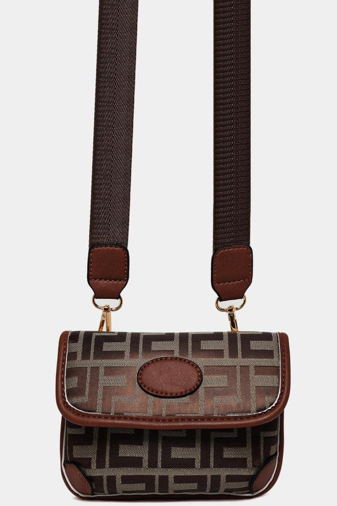 Greek Key Print Multiwear Bumbag Shoulder Bag-SinglePrice