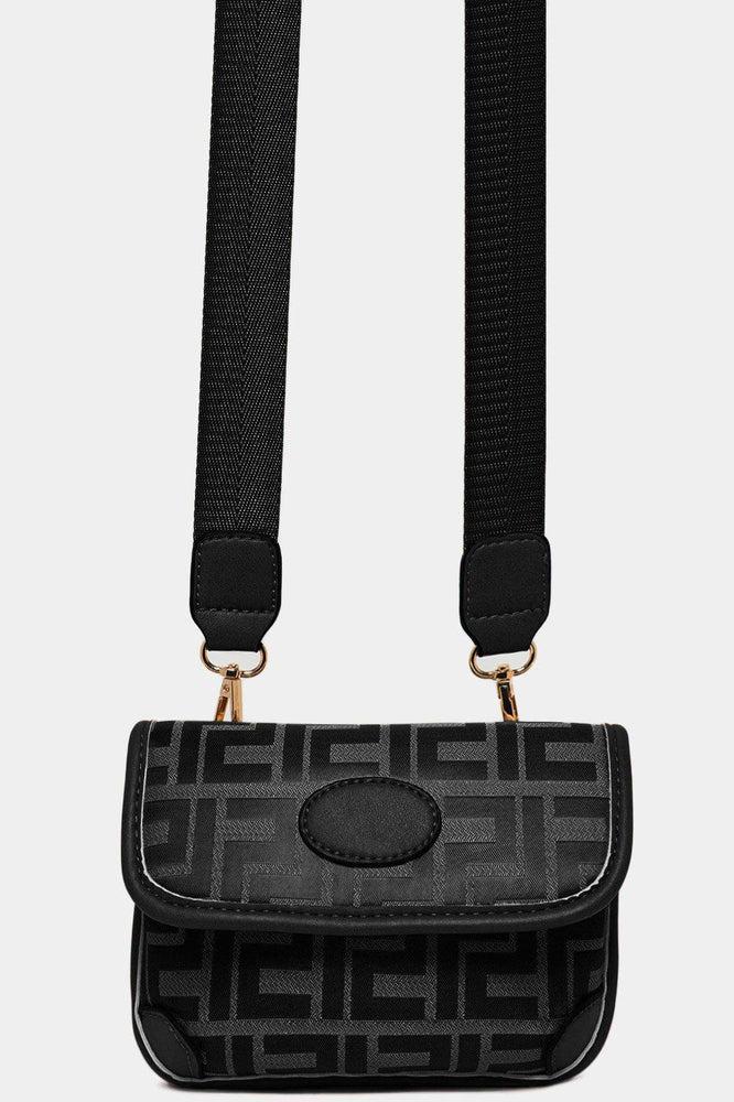 Greek Key Print Multiwear Bumbag Shoulder Bag-SinglePrice
