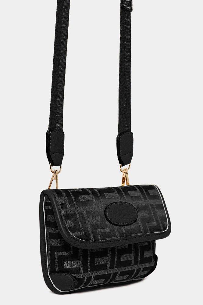 Greek Key Print Multiwear Bumbag Shoulder Bag-SinglePrice