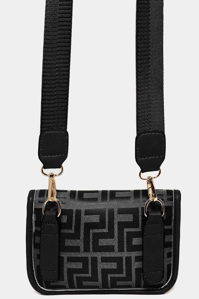 Greek Key Print Multiwear Bumbag Shoulder Bag-SinglePrice