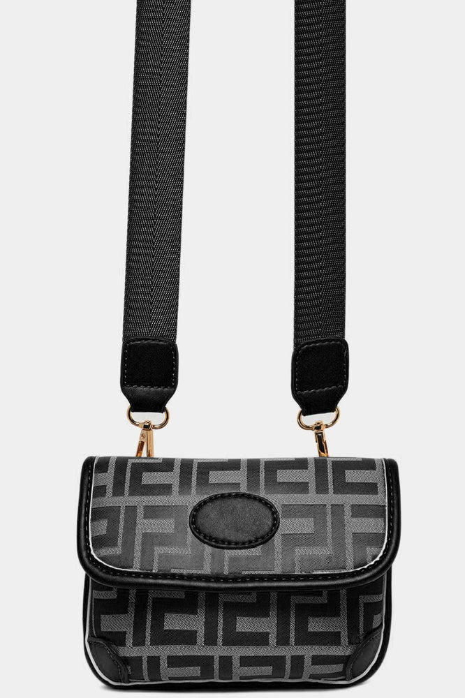 Greek Key Print Multiwear Bumbag Shoulder Bag-SinglePrice