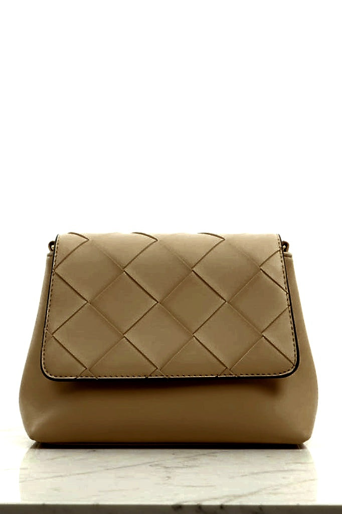 Leather Look Quilted Small Handbag