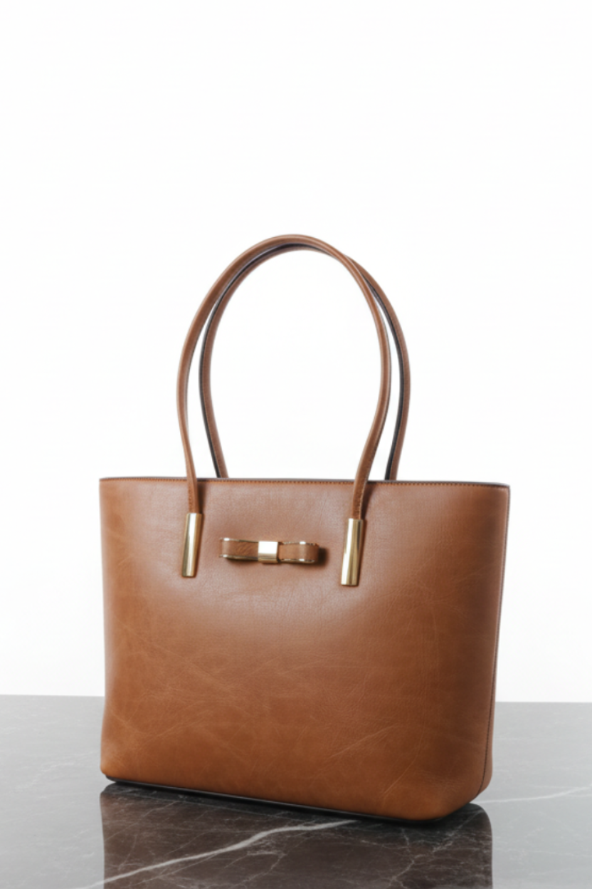 Vegan Leather Large Slogan Tote Bag