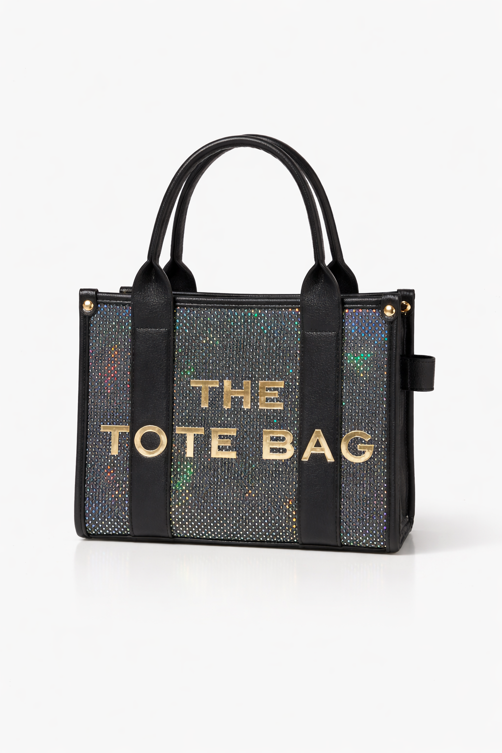 Metallic Glitter Detail Medium Size Tote Bag