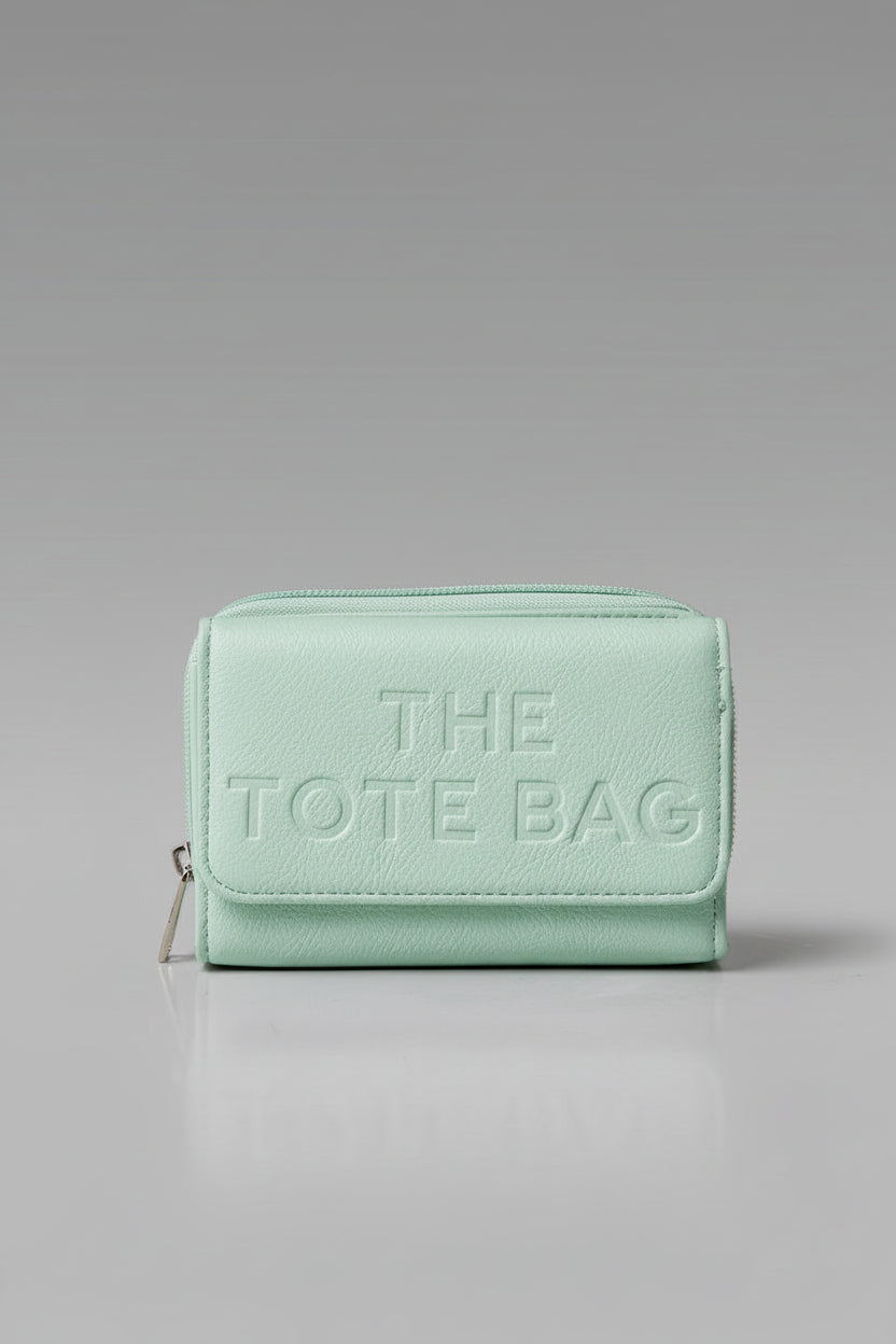 Vegan Leather Embossed the Tote Bag Zip Around Wallet