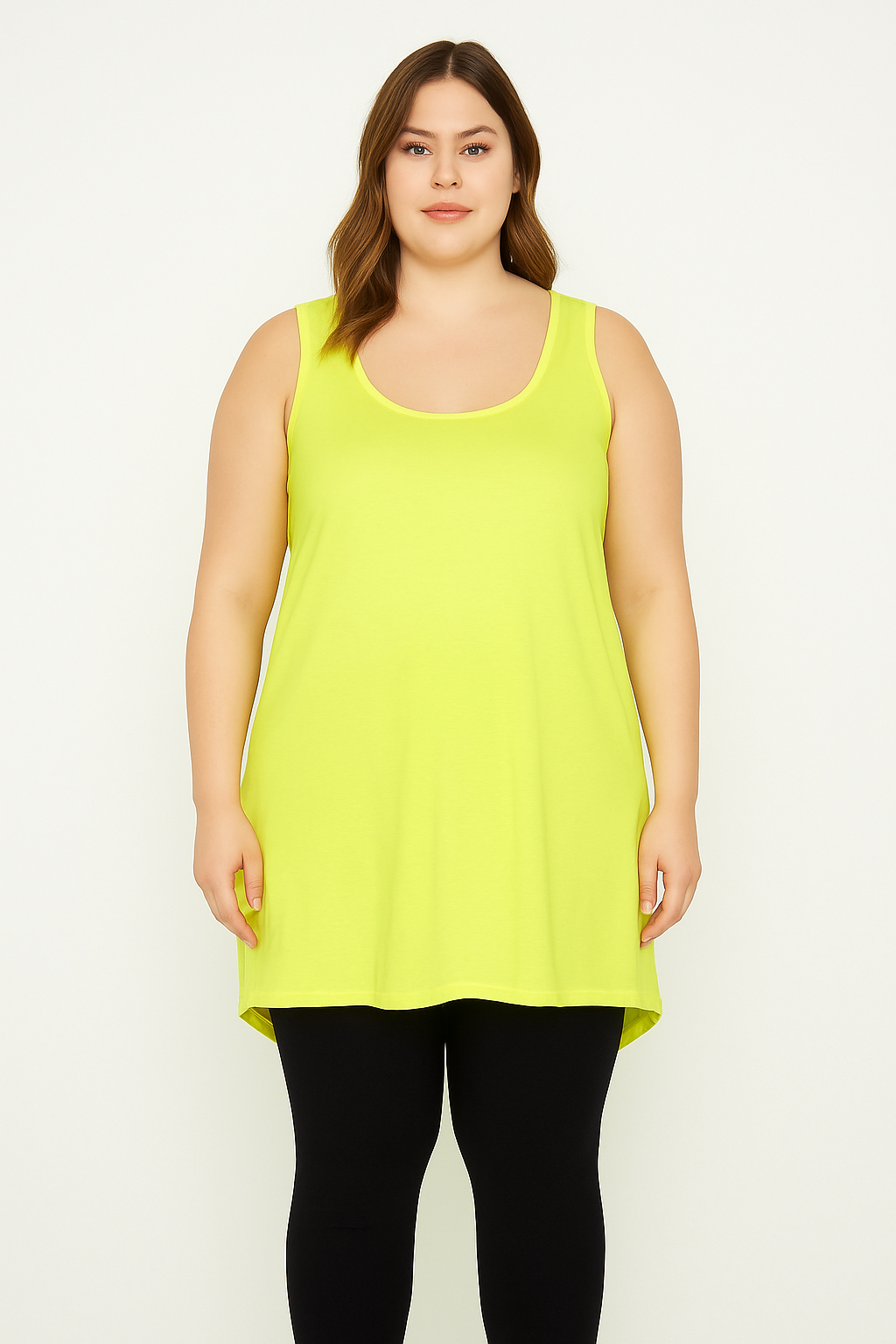 Sleeveless Hi-Low Basic Cotton Top
