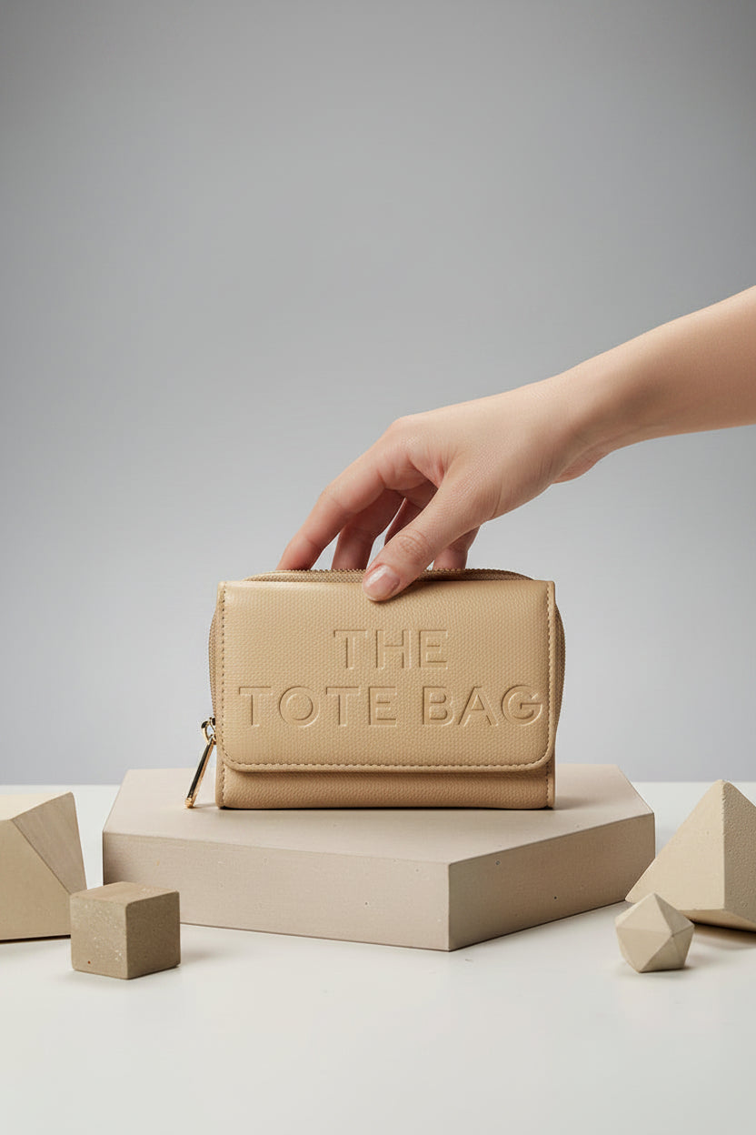 Vegan Leather Embossed the Tote Bag Zip Around Wallet