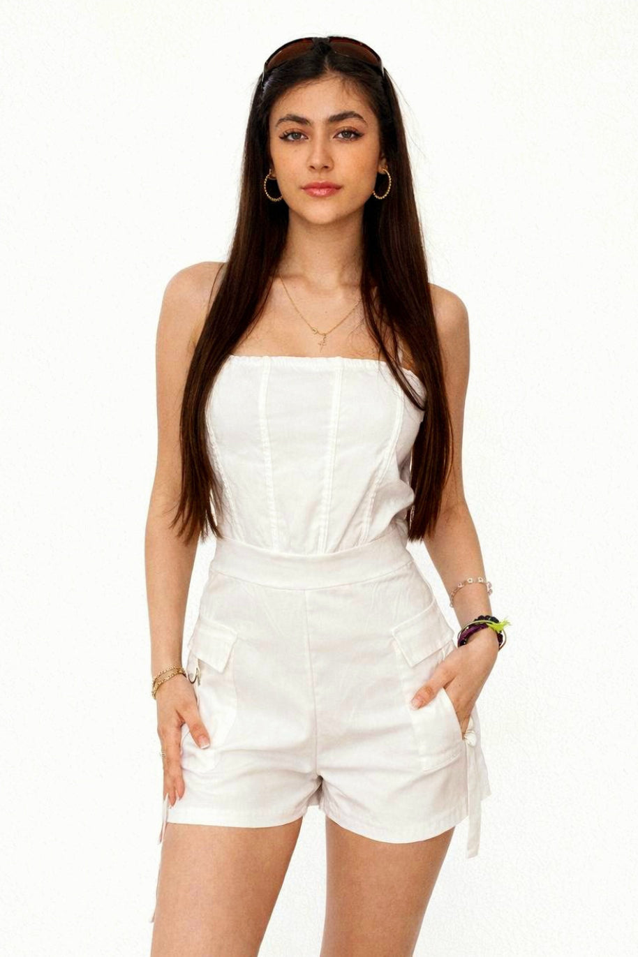Detachable Straps Cargo Style Stretchy Playsuit
