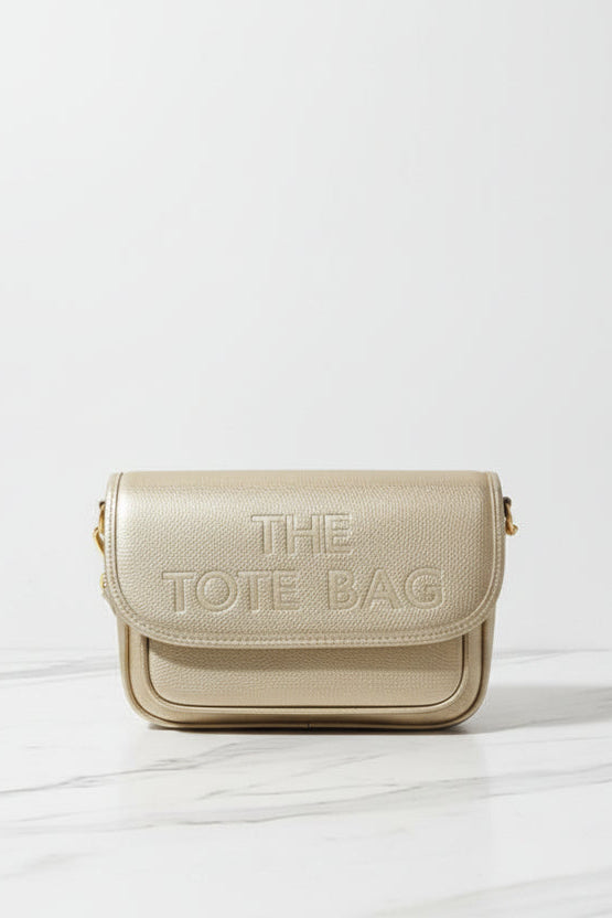 Vegan Leather Slogan Small Crossbody Saddle Bag