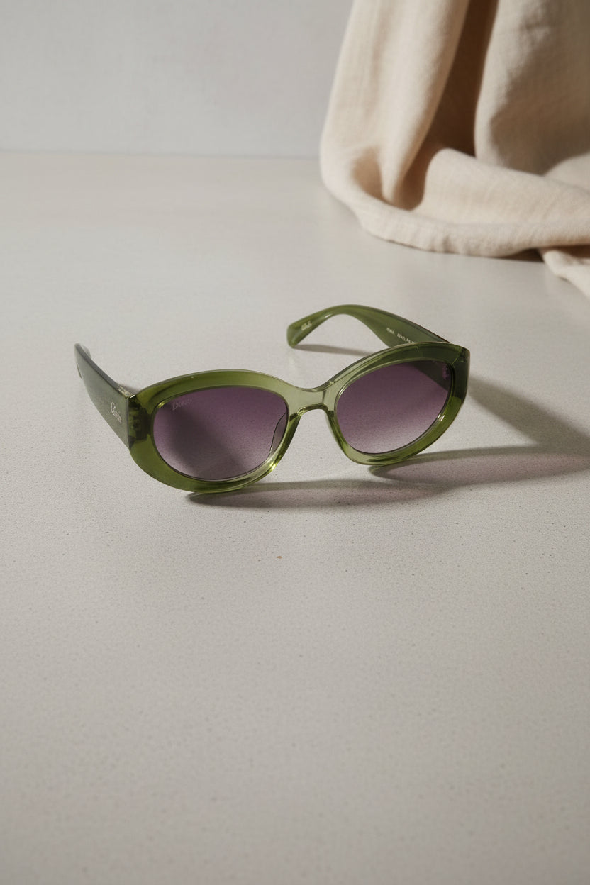 UV 400 Large Oval Thick Frame Sunglasses