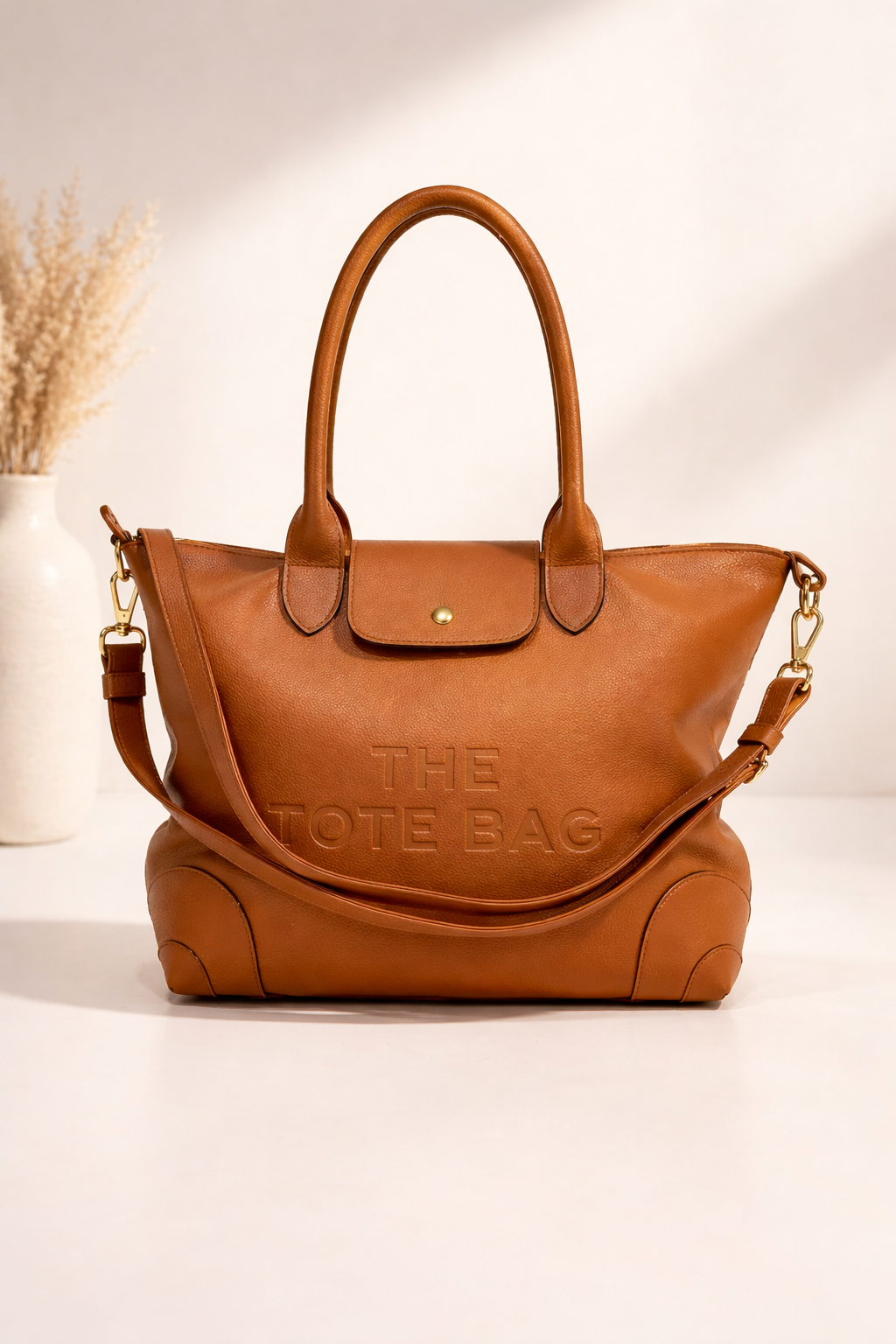 Vegan Leather Extra Large Shoulder Tote Bag