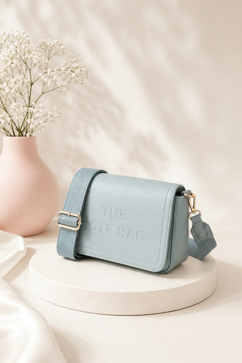 Vegan Leather Removable Strap Medium Size Tote Bag