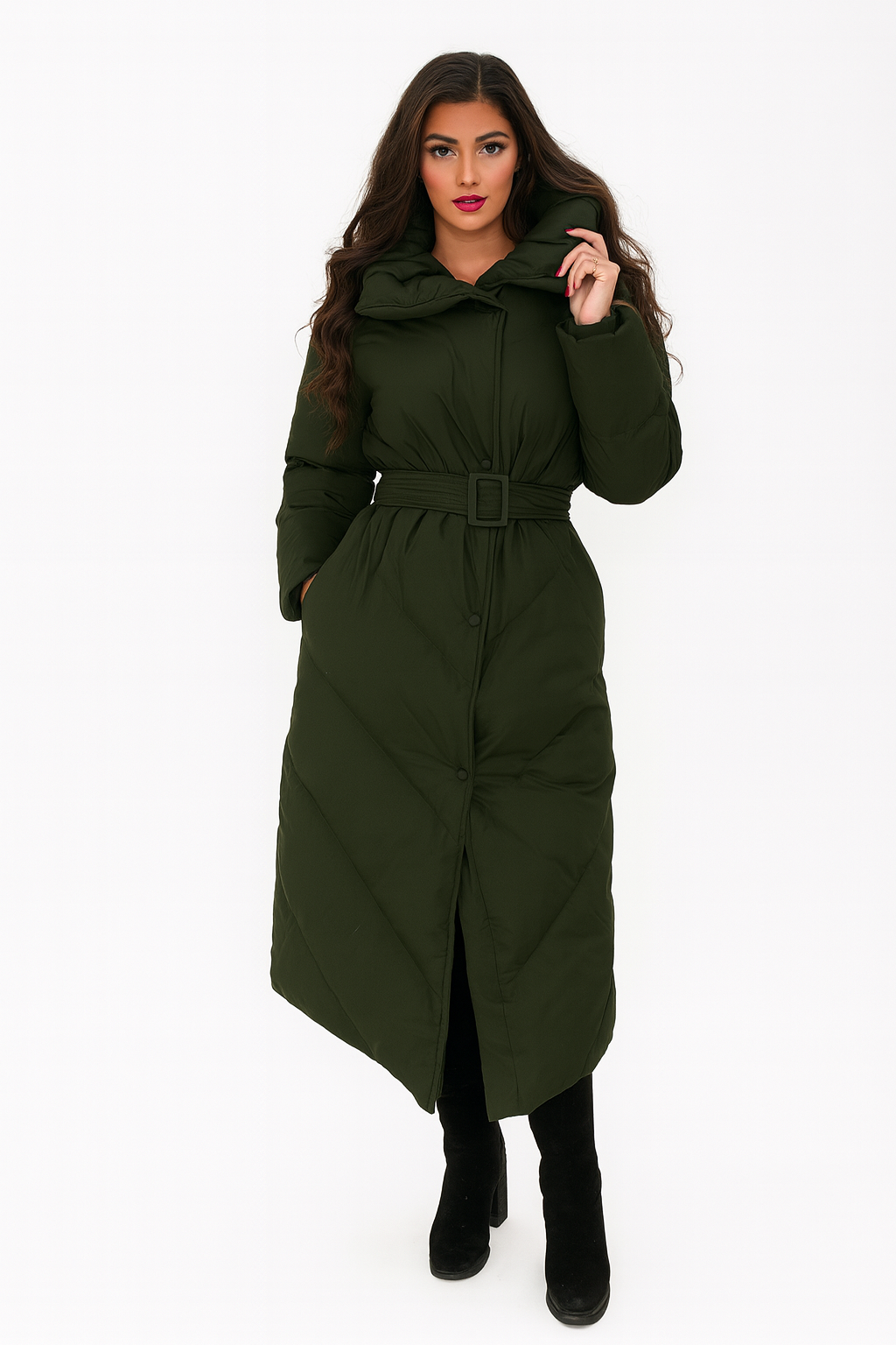   super long coat 着丈133 Xingfenly Super long knee length coat men' double breasted