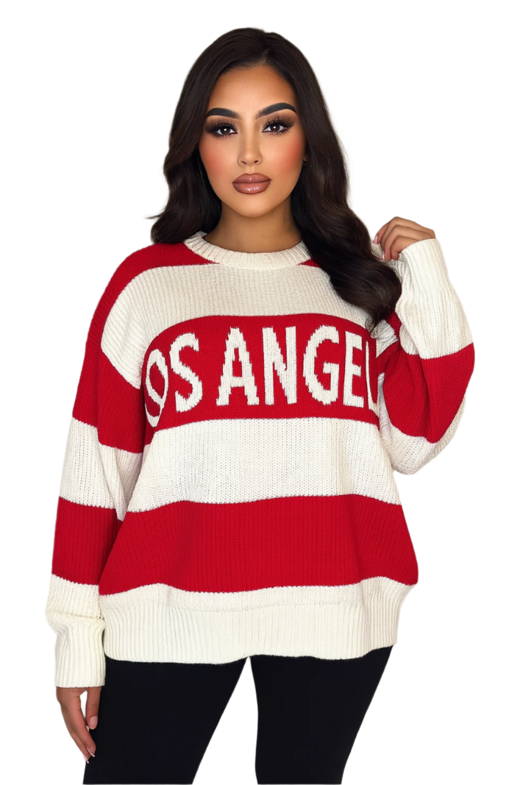 Chunky Knit Stripy Slogan Relaxed Fit Jumper