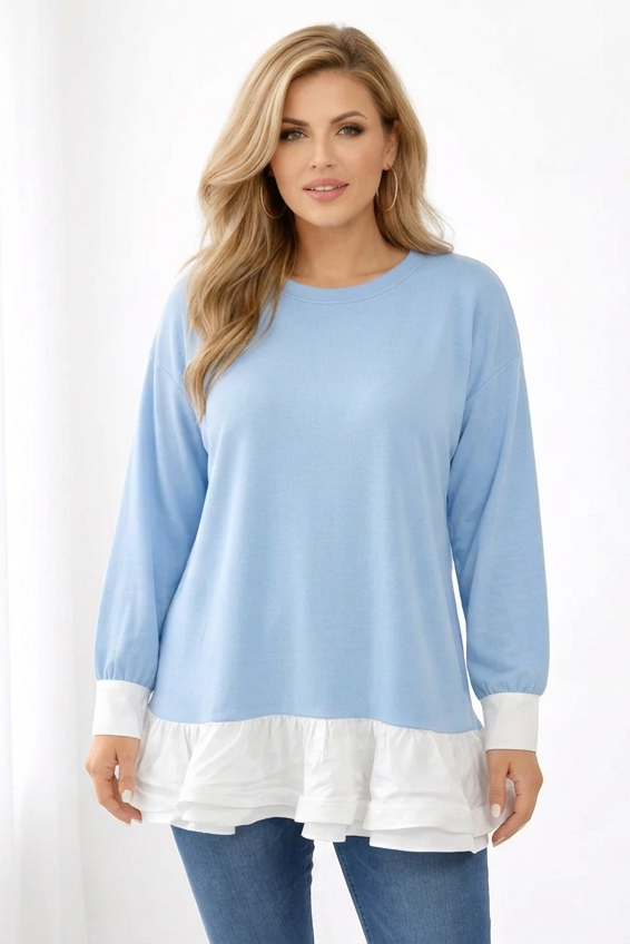 Frilled Hem Sweatshirt Dress