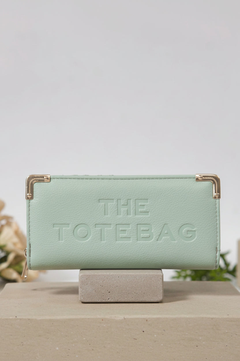 Vegan Leather Rectangular the Tote Bag Slogan Wallet