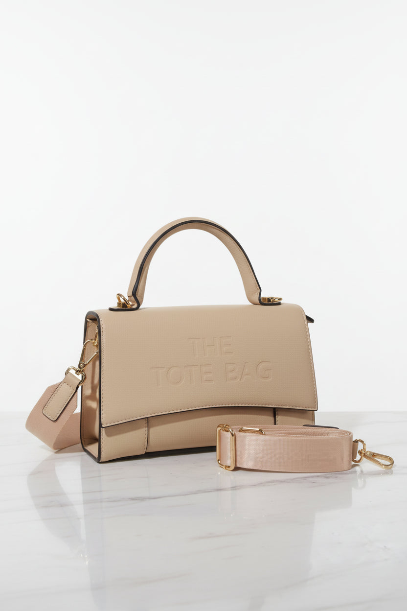 Vegan Leather Slogan Hard Shell Small Handbag