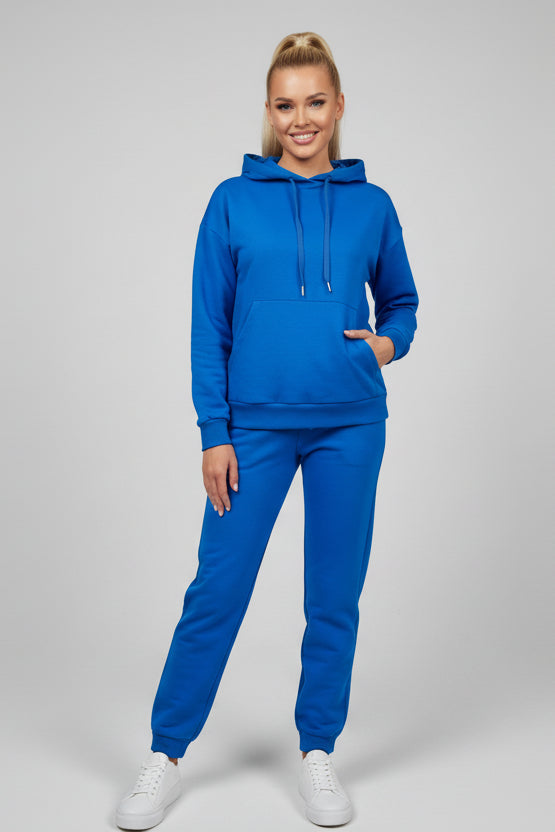 Relaxed Fit Kangaroo Pocket Hooded Tracksuit Set