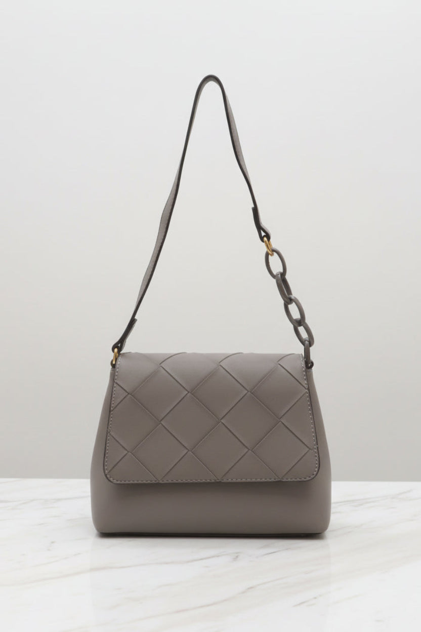 Leather Look Quilted Small Handbag