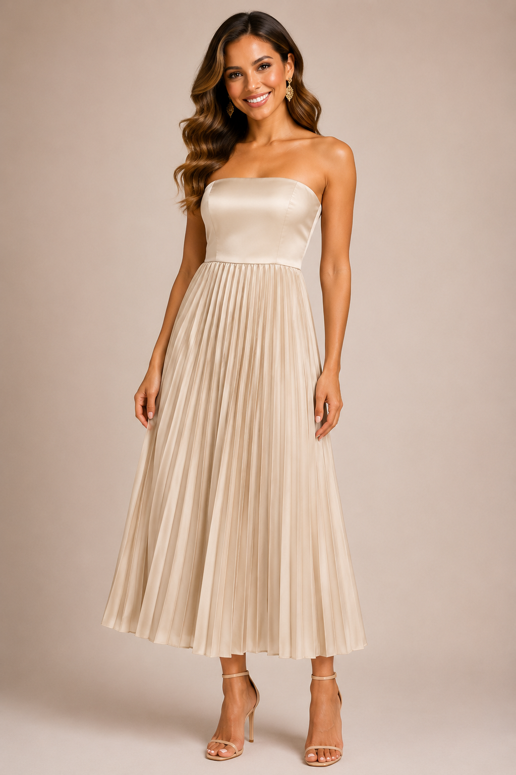 Boobtube Pleated Maxi Dress