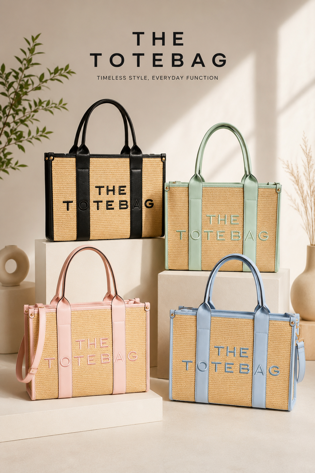 Large Textured Tote Shoulder Bag