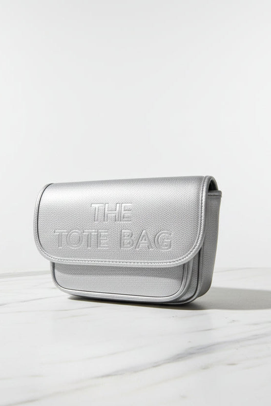 Vegan Leather Slogan Small Crossbody Saddle Bag