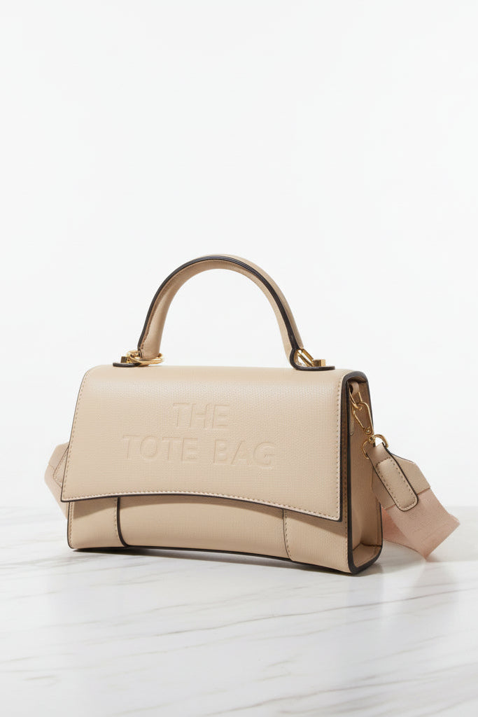 Vegan Leather Slogan Hard Shell Small Handbag