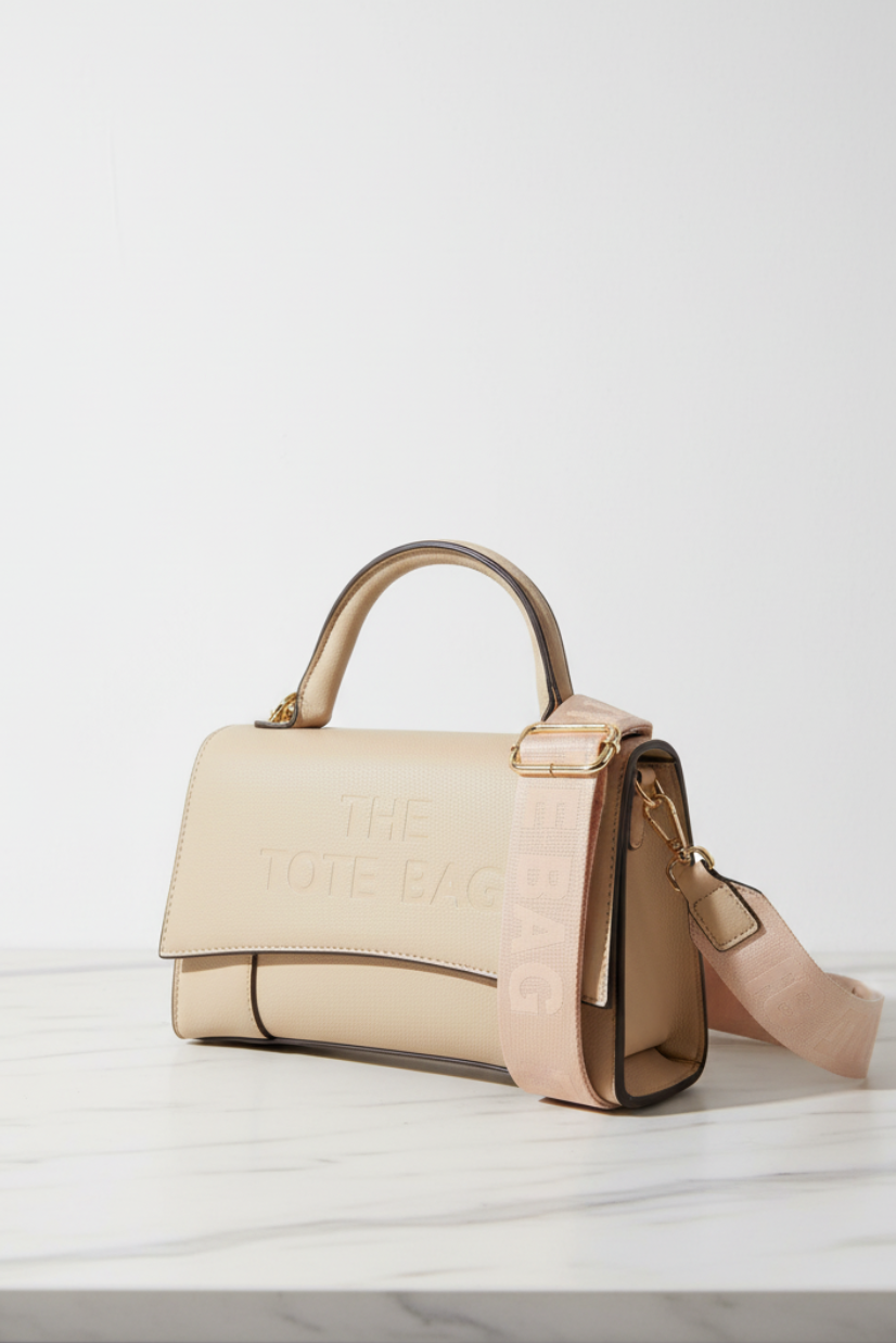 Vegan Leather Slogan Hard Shell Small Handbag