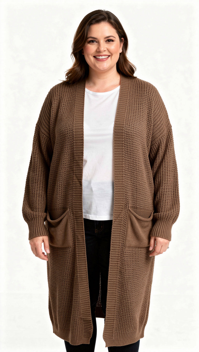 Chunky Knit Open Midaxi Cardigan