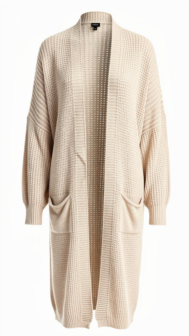 Chunky Knit Open Midaxi Cardigan