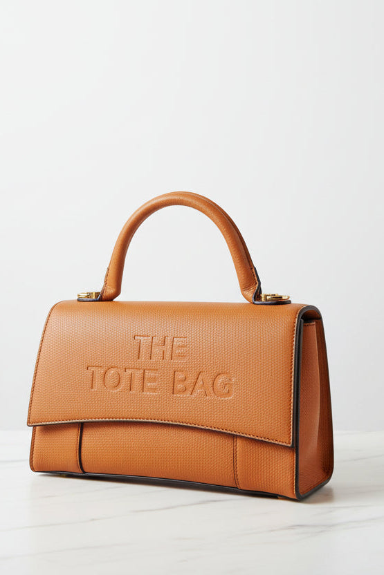 Vegan Leather Slogan Hard Shell Small Handbag