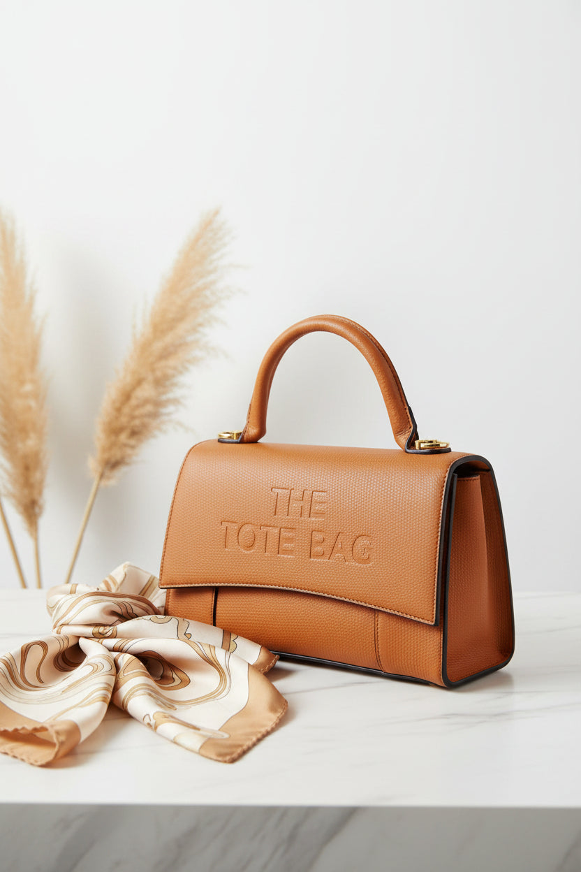Vegan Leather Slogan Hard Shell Small Handbag
