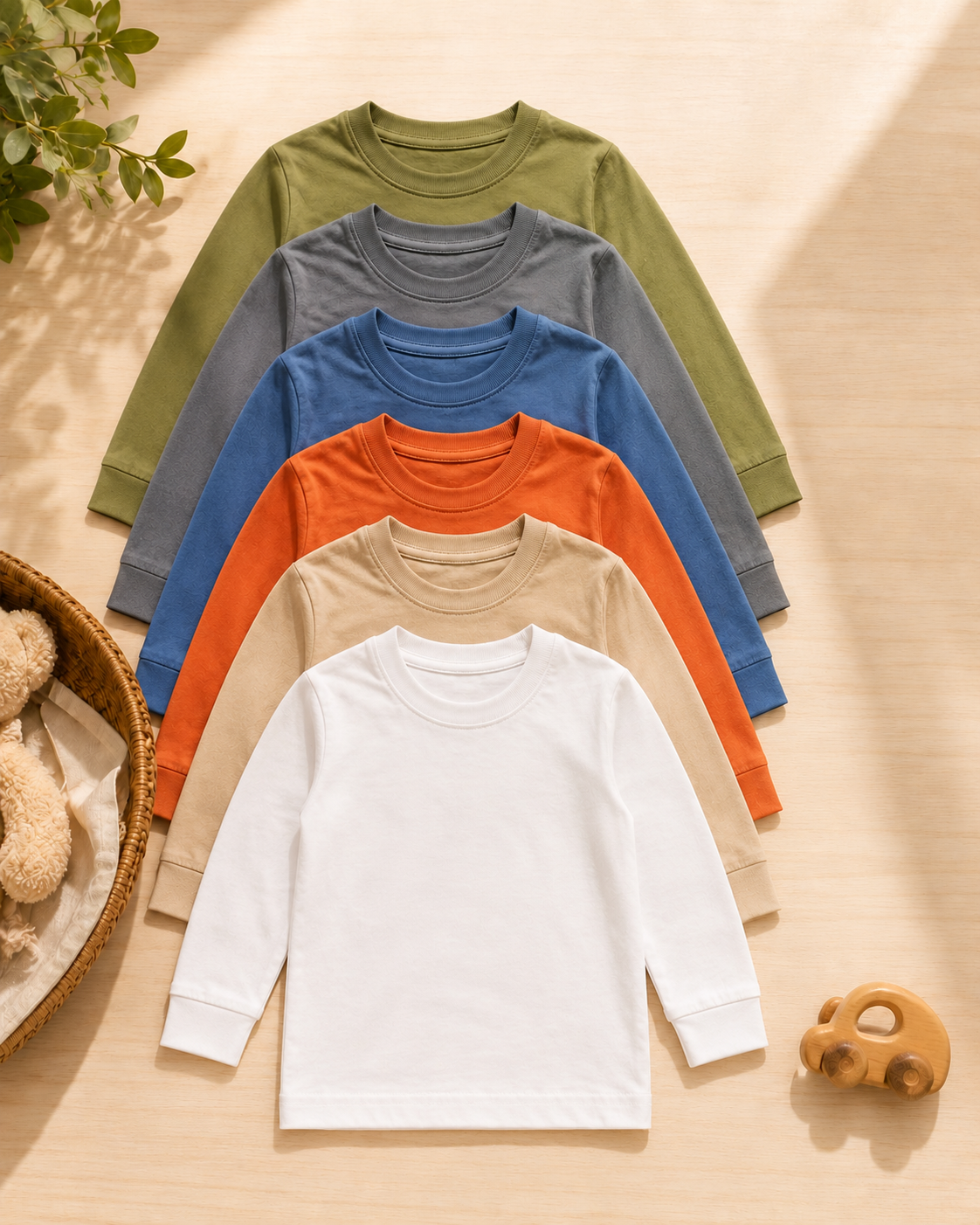Long Sleeve Boys' Cotton T-shirt Pack of 2