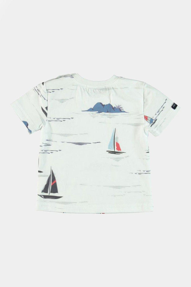100% Cotton Ships Print T-Shirt And Short Boys Set - SinglePrice
