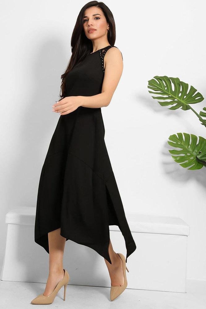 Studded Waist Lace Detail Dress-SinglePrice