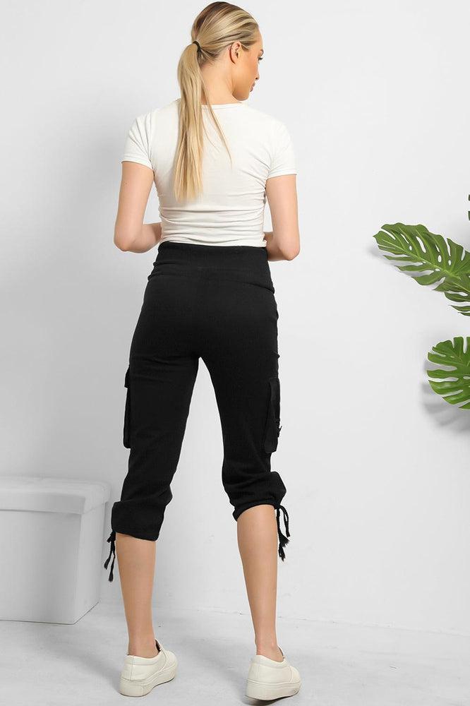 High Double Waist Utility Pockets Cargo Capris-SinglePrice