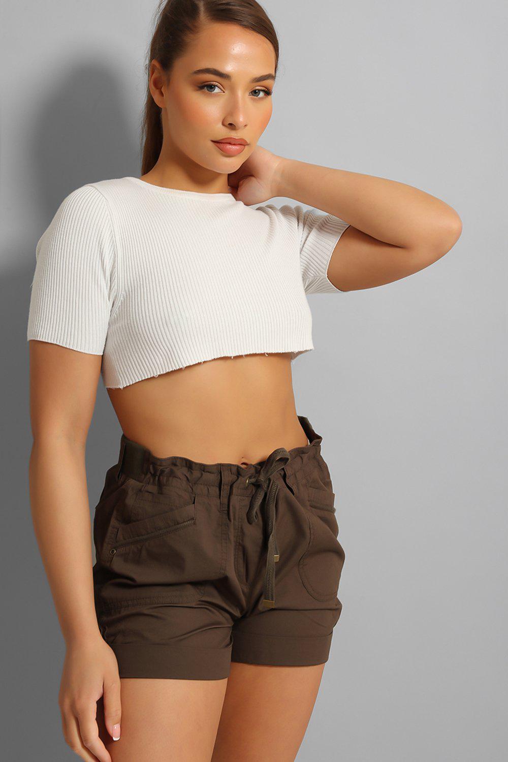 Khaki Regular Fit City Shorts-SinglePrice