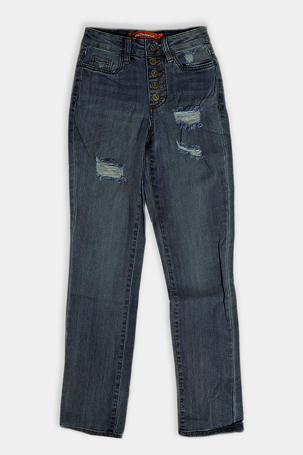 Distressed Boyfriend Girls Jeans-SinglePrice