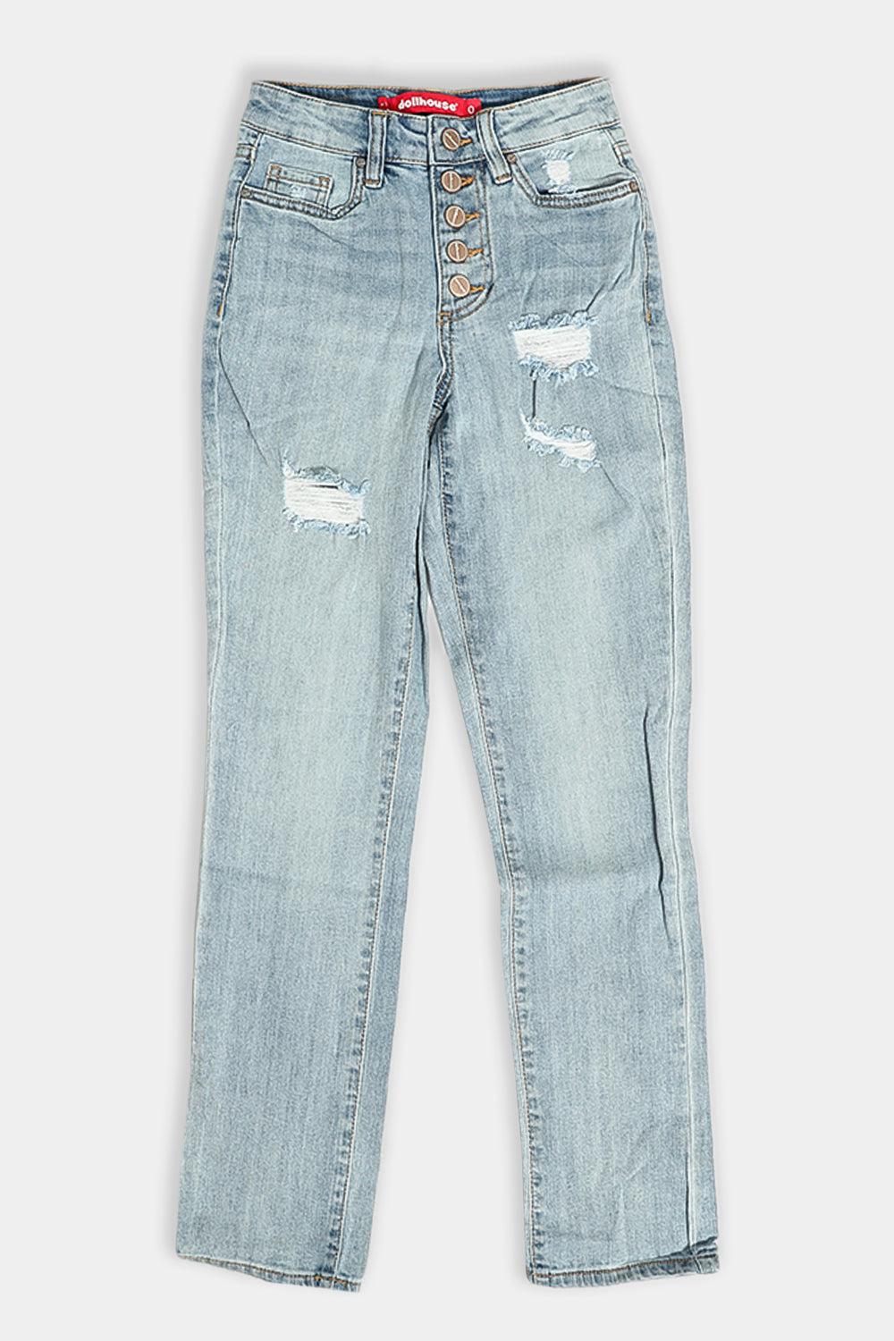 Distressed Boyfriend Girls Jeans-SinglePrice