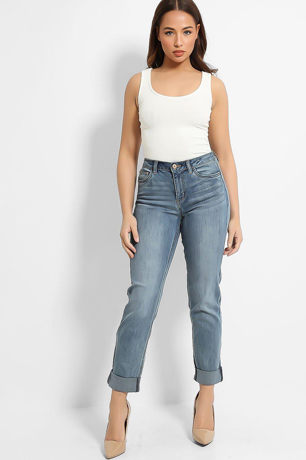 Light Blue Slim Leg Denim Jeans - SinglePrice