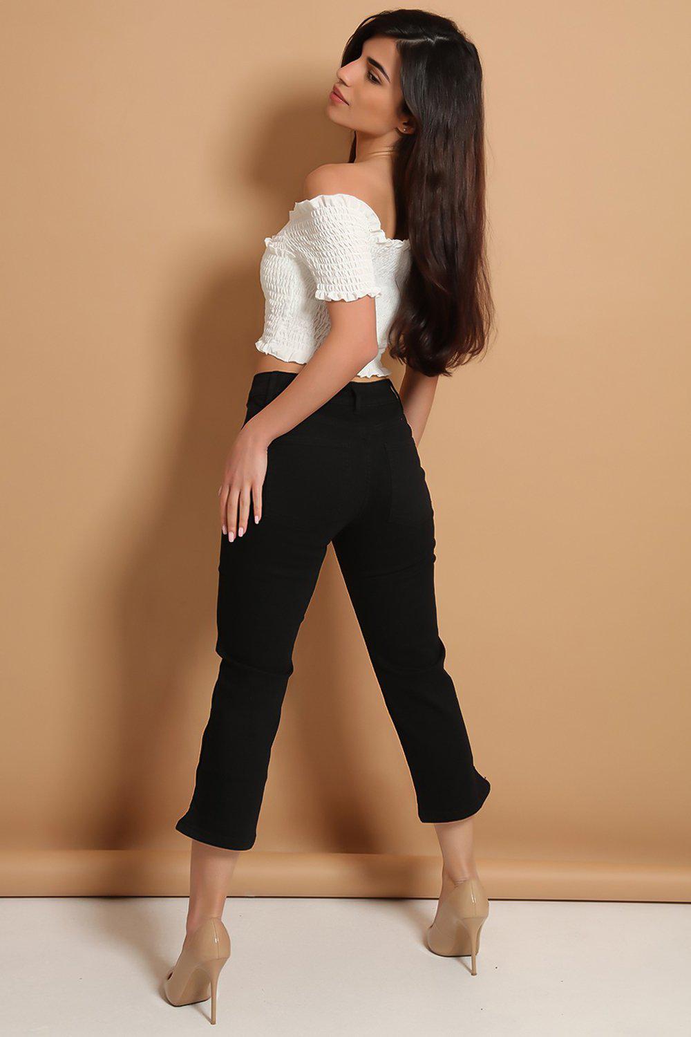 All Black Cropped Jeans - SinglePrice